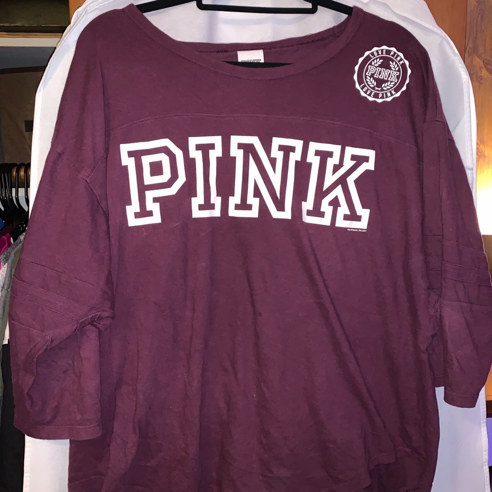Maroon, Vs Pink loose short sleeve